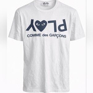 Comme des Garçons PLAY Heart Logo T Shirt White Men's XL Black Heart Graphic Tee